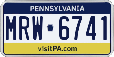 PA license plate MRW6741