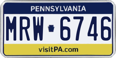 PA license plate MRW6746