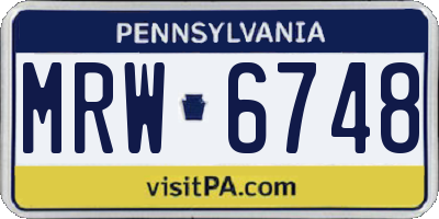 PA license plate MRW6748
