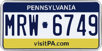 PA license plate MRW6749