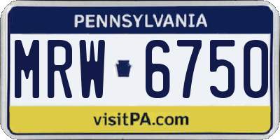 PA license plate MRW6750