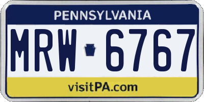 PA license plate MRW6767