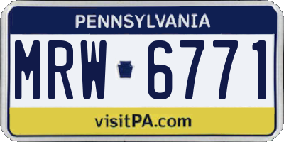 PA license plate MRW6771