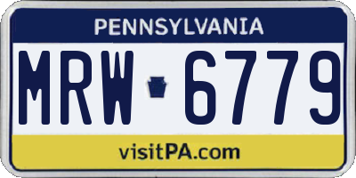 PA license plate MRW6779