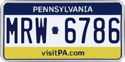 PA license plate MRW6786
