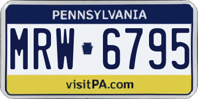 PA license plate MRW6795