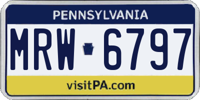 PA license plate MRW6797