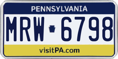 PA license plate MRW6798