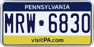 PA license plate MRW6830