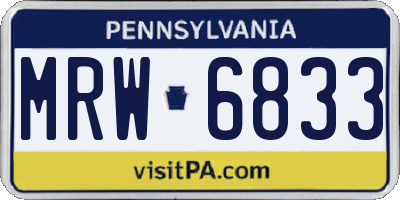 PA license plate MRW6833