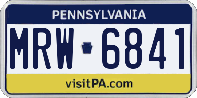 PA license plate MRW6841