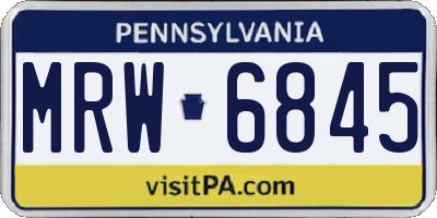 PA license plate MRW6845
