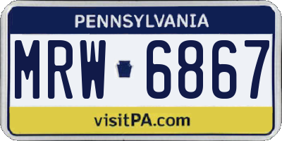 PA license plate MRW6867