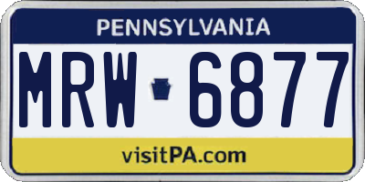 PA license plate MRW6877