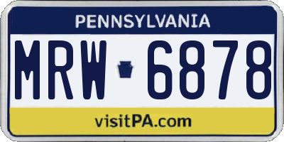 PA license plate MRW6878