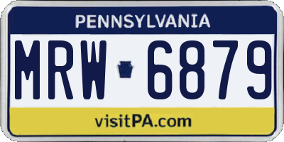 PA license plate MRW6879