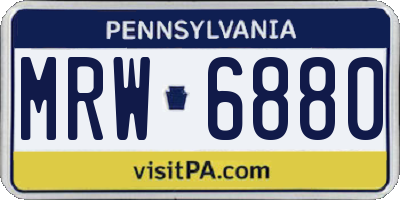 PA license plate MRW6880