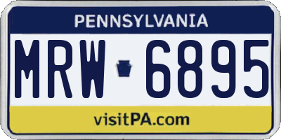 PA license plate MRW6895