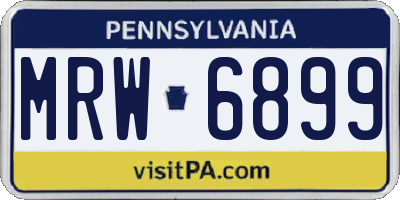 PA license plate MRW6899