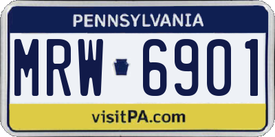 PA license plate MRW6901