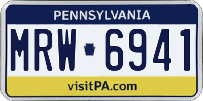 PA license plate MRW6941