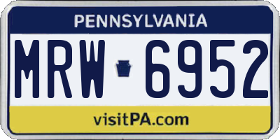 PA license plate MRW6952
