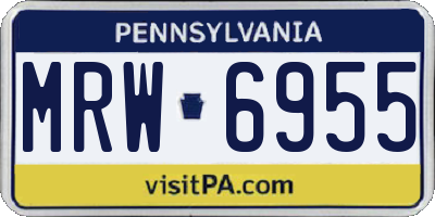 PA license plate MRW6955