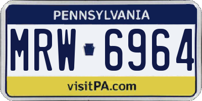 PA license plate MRW6964