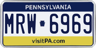 PA license plate MRW6969