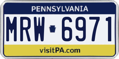 PA license plate MRW6971