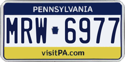 PA license plate MRW6977