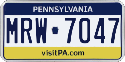 PA license plate MRW7047