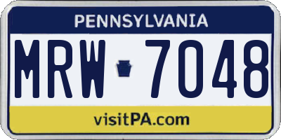 PA license plate MRW7048