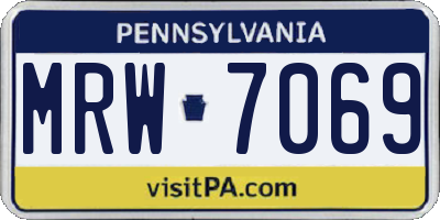 PA license plate MRW7069