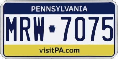 PA license plate MRW7075