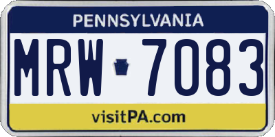 PA license plate MRW7083