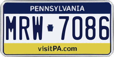 PA license plate MRW7086