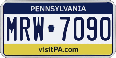 PA license plate MRW7090