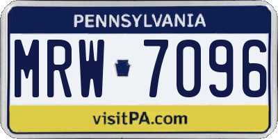 PA license plate MRW7096