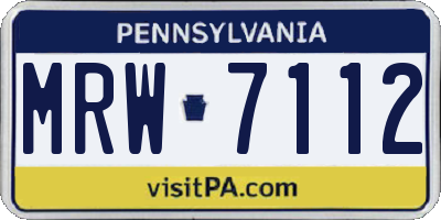 PA license plate MRW7112