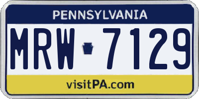 PA license plate MRW7129