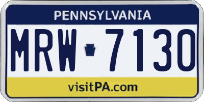 PA license plate MRW7130
