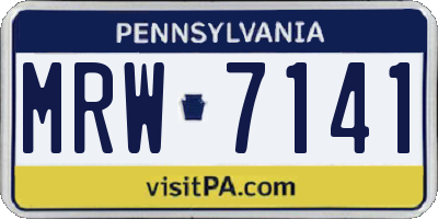 PA license plate MRW7141