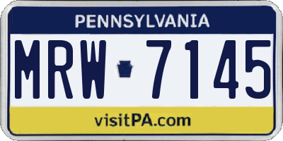 PA license plate MRW7145