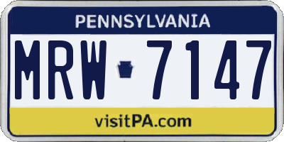 PA license plate MRW7147