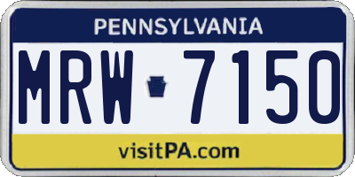 PA license plate MRW7150