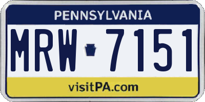 PA license plate MRW7151