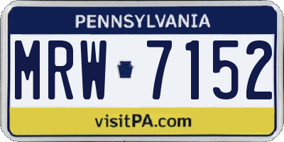 PA license plate MRW7152