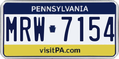 PA license plate MRW7154