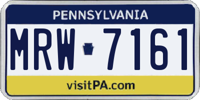 PA license plate MRW7161